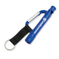 Carabiner Flashlight/Whistle with Strap